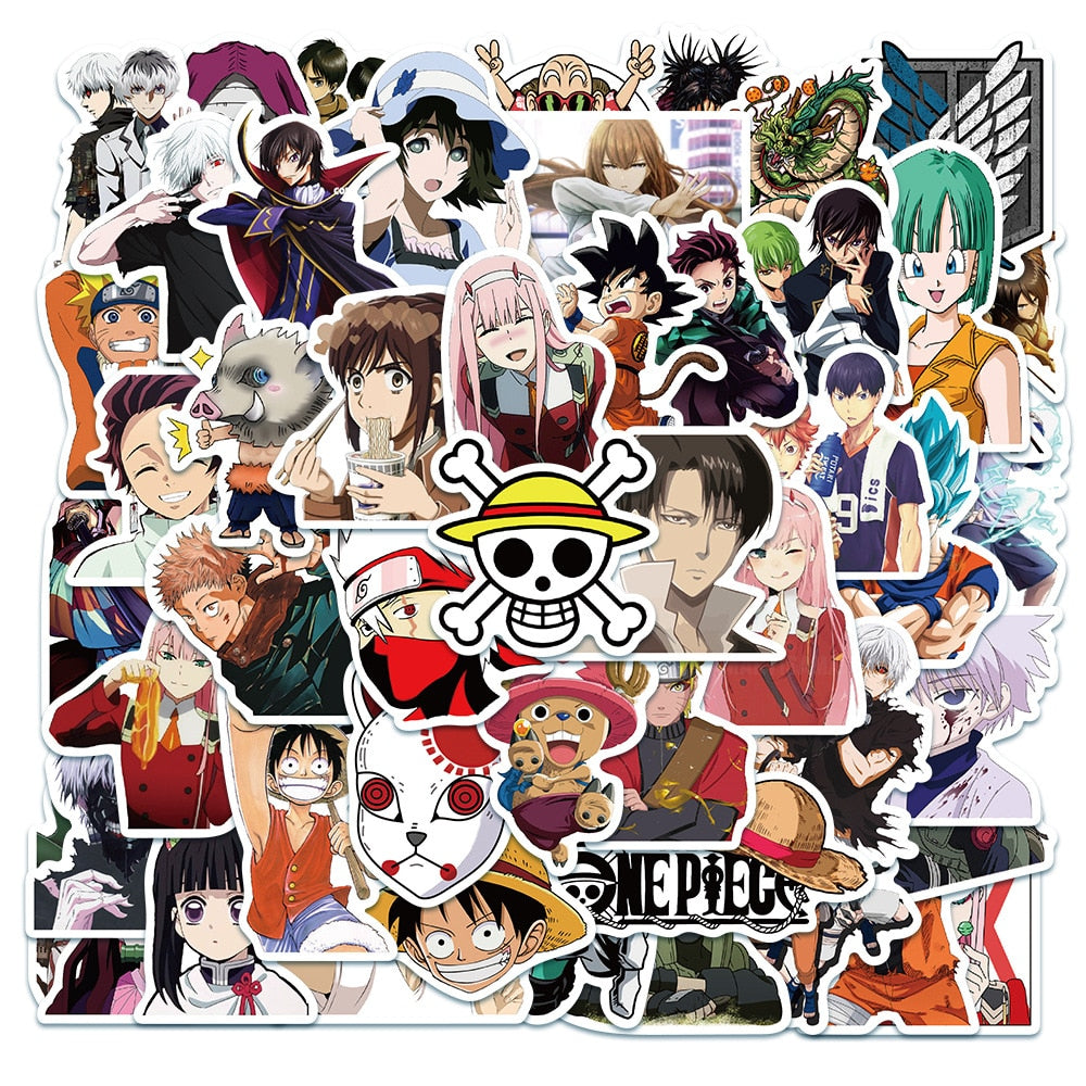 50/100PCS Naruto Anime Sticker | Attack on Titan/My Hero Academia Sticker For Luggage Laptop Skateboard Decals Sticker