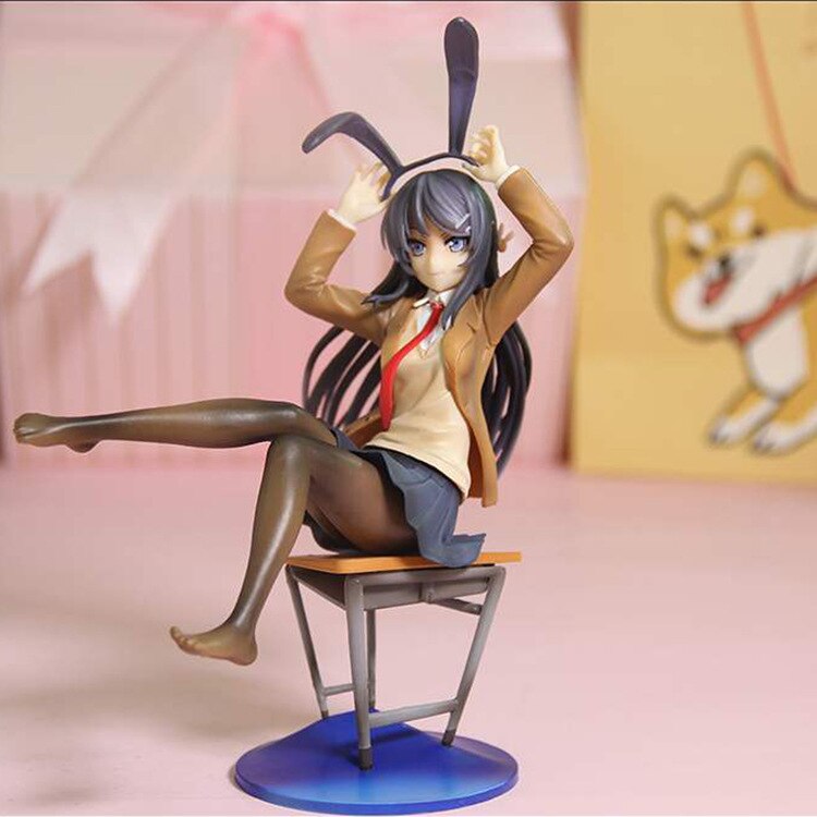 22cm Anime Rascal Does Not Dream Of Bunny Girl Sakurajima Mai Sister&#39;s Dream Sexy Girl Anime Figurine PVC Action Figures Toys