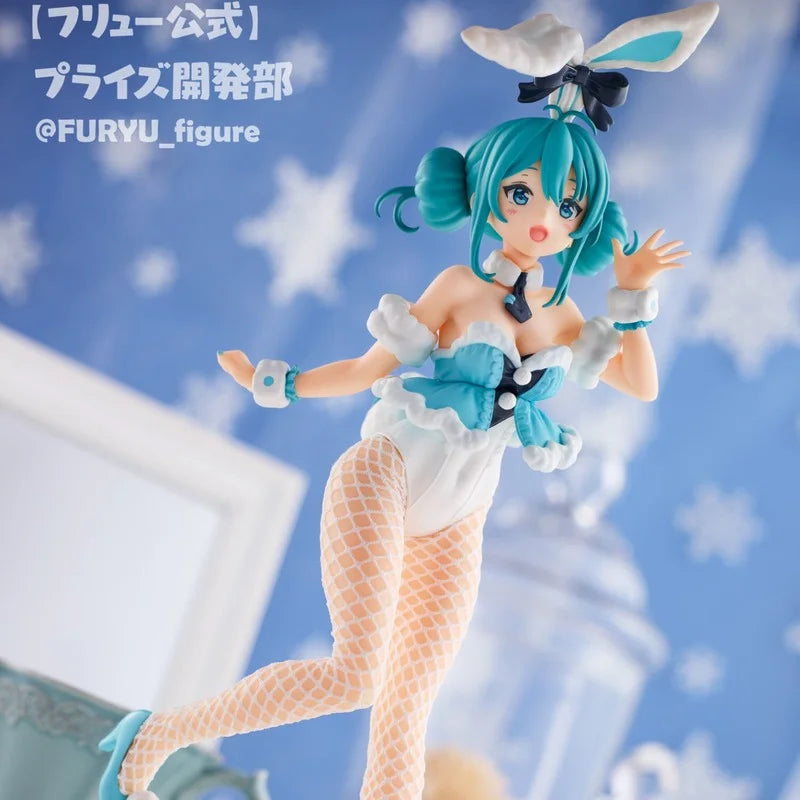 Anime Figure Prize Miku BiCute White Bunnies Ver. Action Furyu Japaense Colletible Model Toys Boys Free Shipping Items