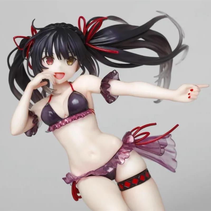 Anime DATE A LIVE Tokisaki Kurumi Action Figure Lovely Swimsuit Tokisaki Kurumi Figure Sexy Girls PVC Model Doll Chlidrens Gift