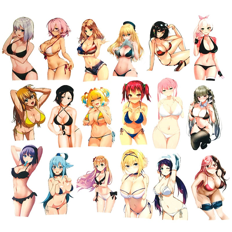 100pcs anime girls Decal Stickers | Hot Waifu stickers Decal Stickers | For  suitcase laptop Car Truck Waterproof Car stickers