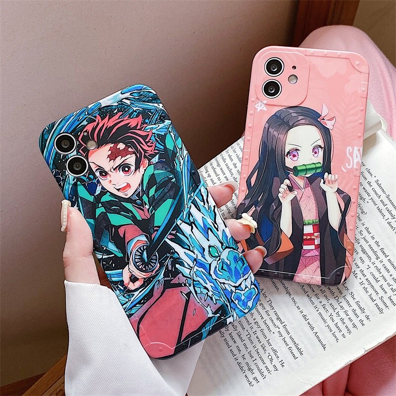 Luxury Japan Anime Demon Slaye Protective Silicone Soft Case For IPhone 11 12 13 14 Pro X Xr Xs Max Shockproof Cover Fundas