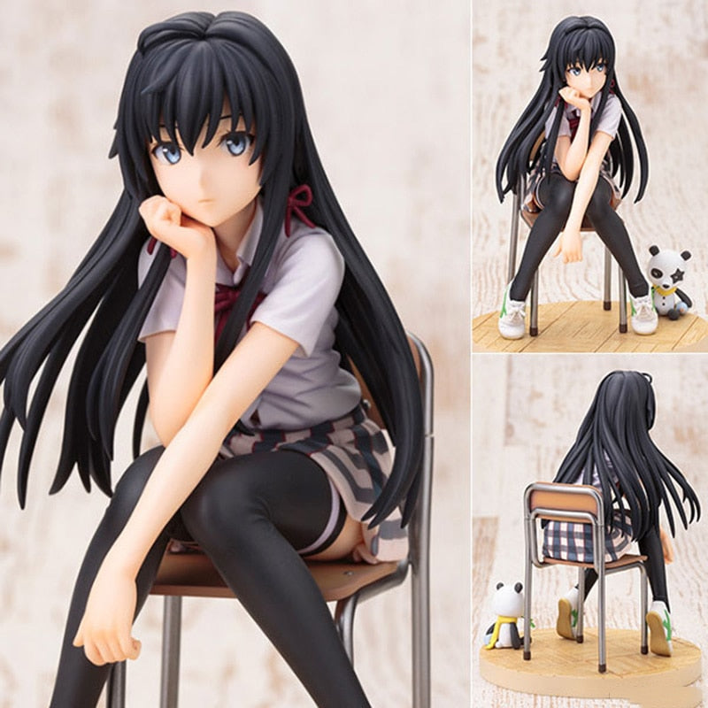 My Teen Romantic Comedy SNAFU 2 Brinquedos Yukino Yukinoshita Chair Panda Uniforms Sitting Posture PVC Birthday Model Toys Gifts