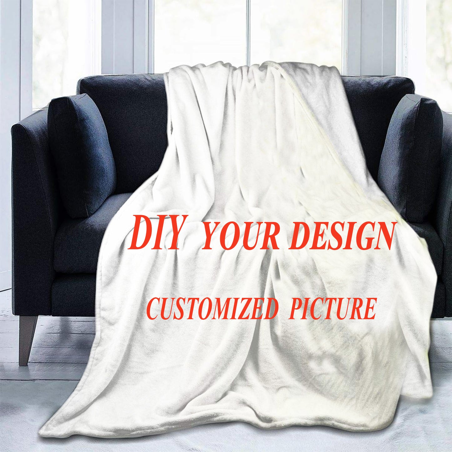 Custom Throw Blanket | Fleece Blankets for Sofa | Gift Customized "DIY" Large Blanket