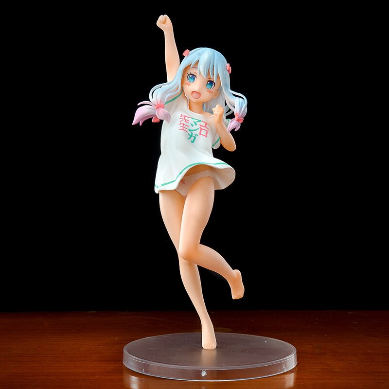 24Cm Anime Figure Ques Q Eromanga Sensei Sagiri Izumi Ending Mode Meruru T-shirt Ver. Sexy Girl Figure PVC Action Figure Toy