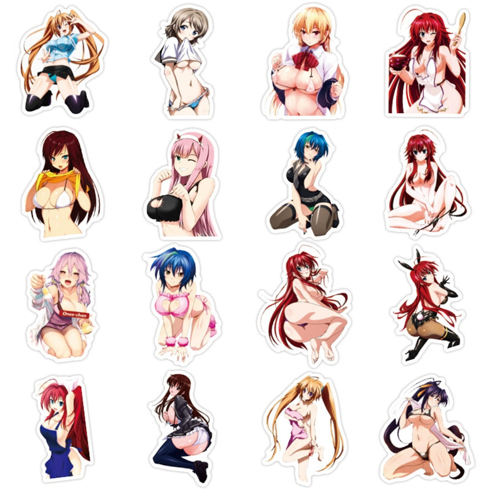 100pcs anime girls Decal Stickers | Hot Waifu stickers Decal Stickers | For  suitcase laptop Car Truck Waterproof Car stickers