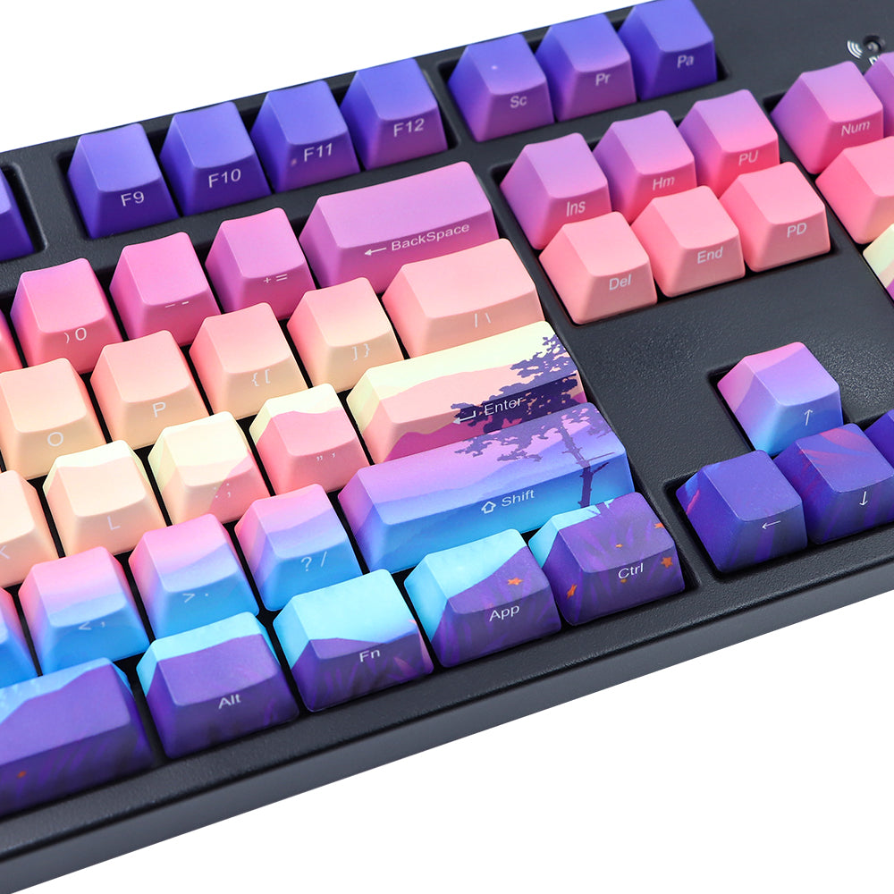 110 Keys Dye-Subbed Landscape Keycap Set OEM Profile Pbt Personalized Keycaps Set for GK61/TKL87/108 Mechanical Keyboard Key Cap