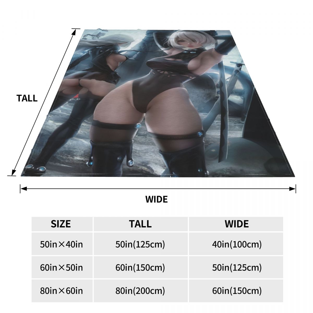 NieR Anime Blanket 2B Hentai Print Blankets 3D Exhentai Manta Sex Adult Poster Backdrop Throw Blanket H Belle Bed Plaid Blankets