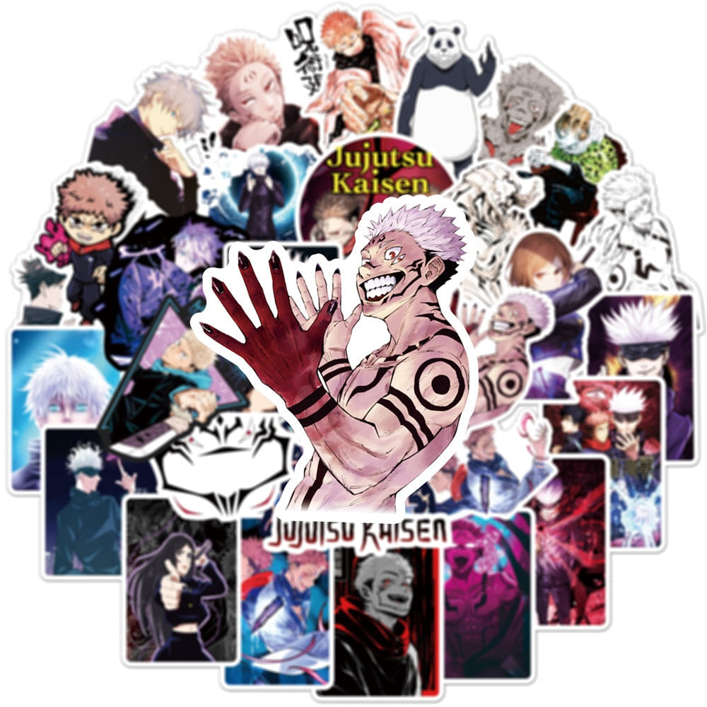 50/100PCS Anime Jujutsu Kaisen Stickers |For Car DIY Skateboard Motorcycle Laptop Guitar Cartoon Graffiti Decal Stickers