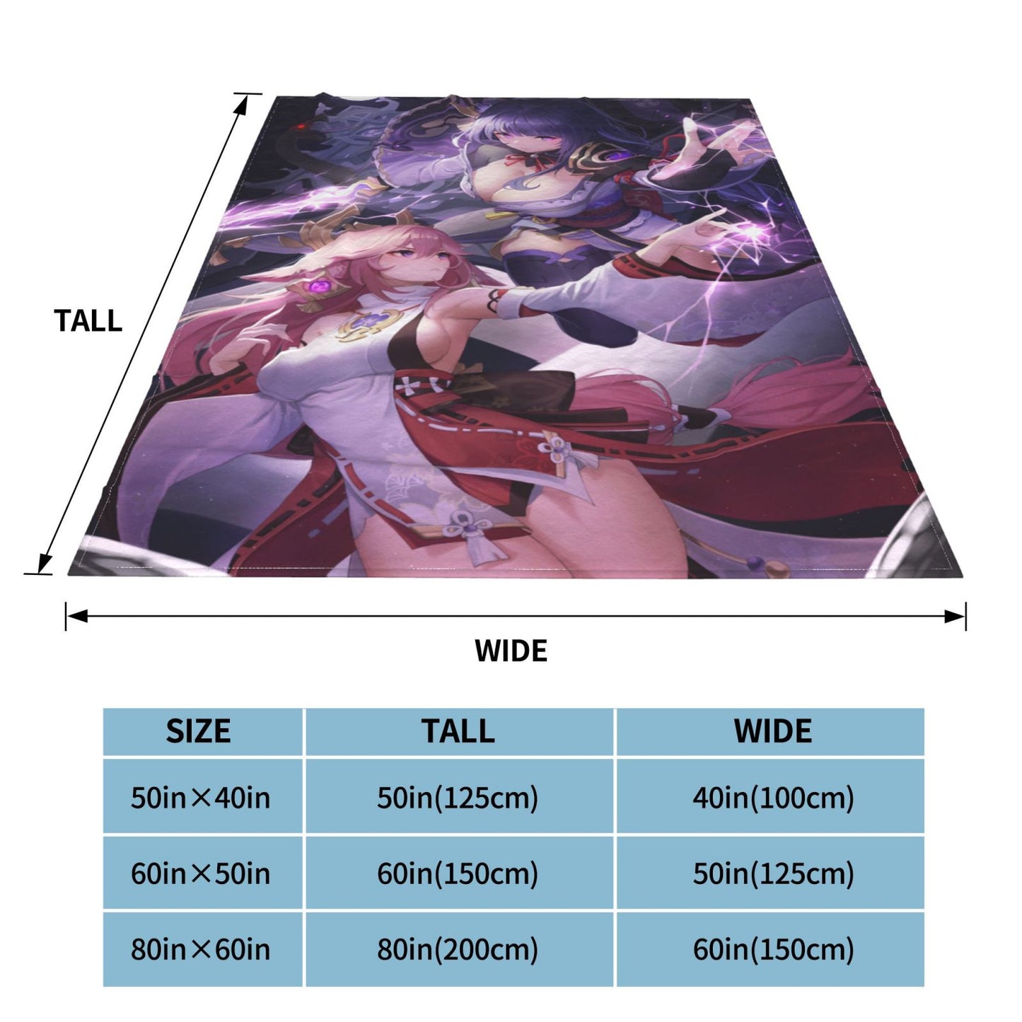 Genshin Impact Blanket H Anime Poster Blanket Sexy Nudity Women Poster Fleece Blanket Hentai Image Sexy Adult Hentai Manga Blank