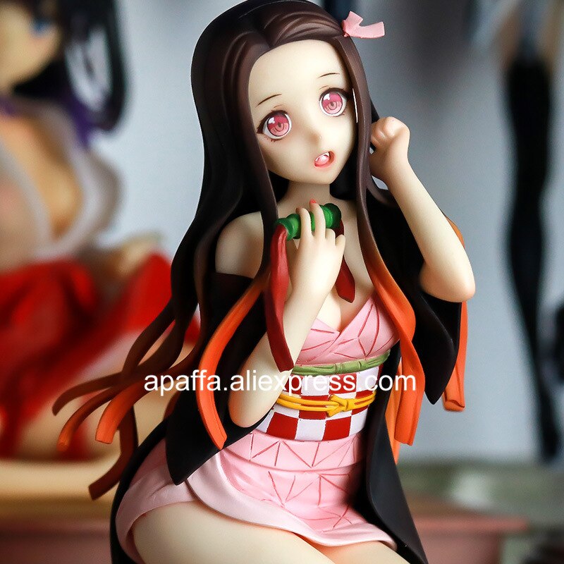 Demon Slayer Anime Figure Kamado Nezuko Sexy Girl PVC Action Figure Kneeling Version Nezuko Kamado Figurine Collection Toy Gift