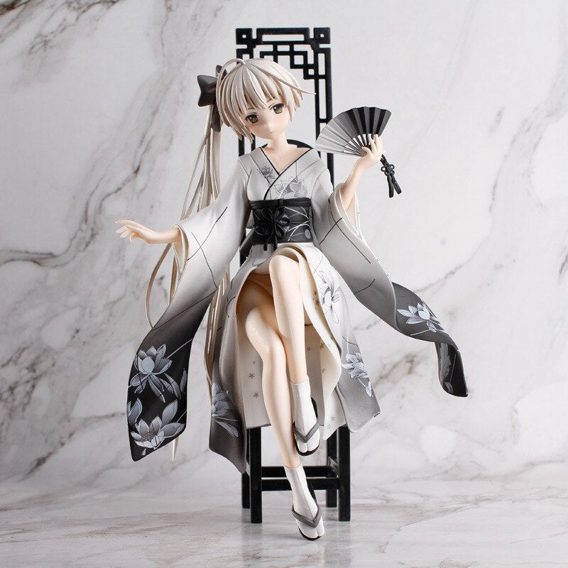 26cm Anime ALPHAMAX SKYTUBE Anime Figure with fan Animate Kasugano Sora kimono sexy girl PVC Action Figures toys Anime figure