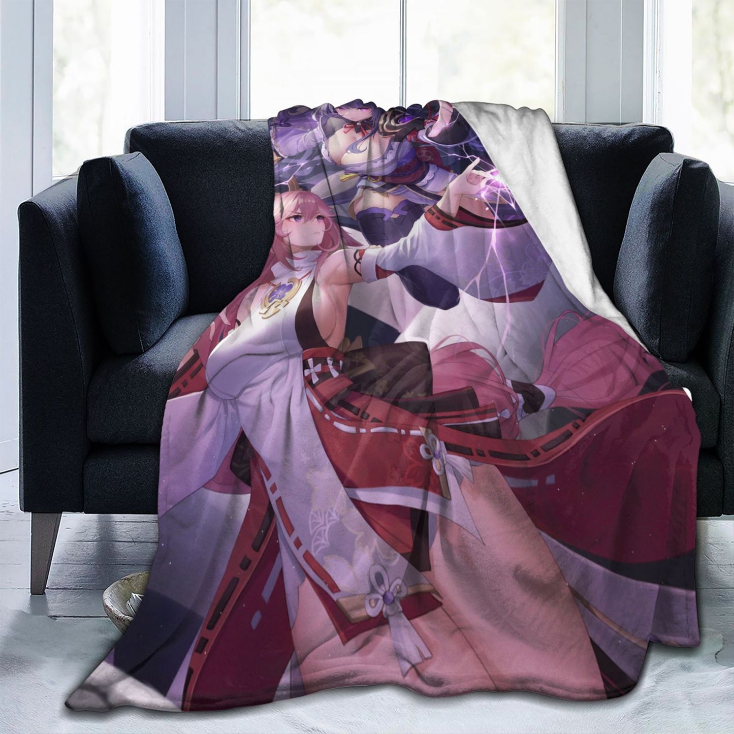 Genshin Impact Blanket H Anime Poster Blanket Sexy Nudity Women Poster Fleece Blanket Hentai Image Sexy Adult Hentai Manga Blank