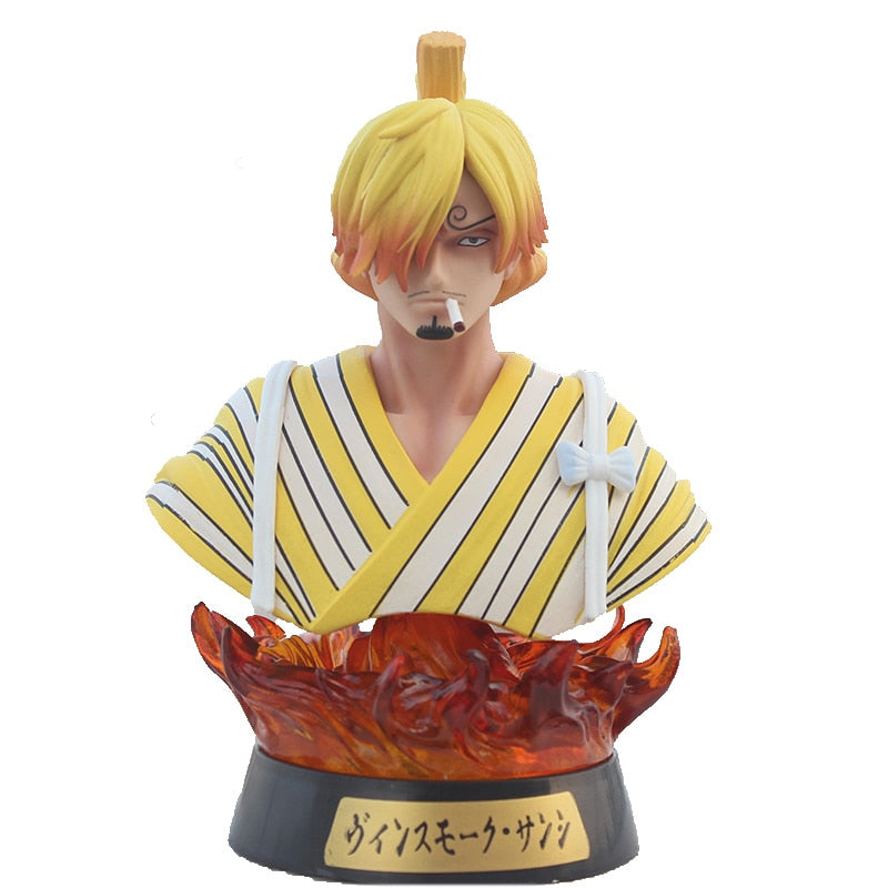 Luffy Zoro Sanji Kimono 16 cm Head Figure |  PVC one piece anime Action Figure Model Toys