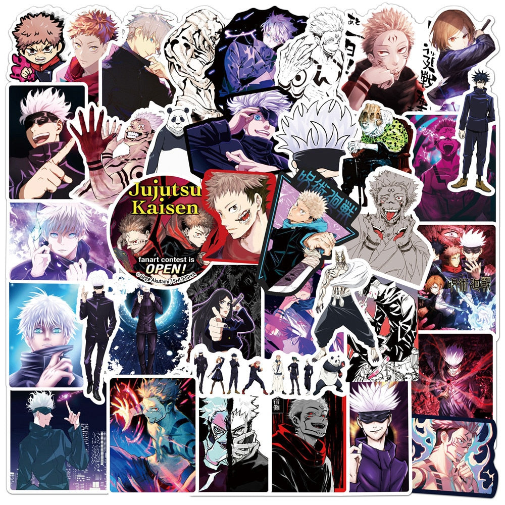 50/100PCS Anime Jujutsu Kaisen Stickers |For Car DIY Skateboard Motorcycle Laptop Guitar Cartoon Graffiti Decal Stickers