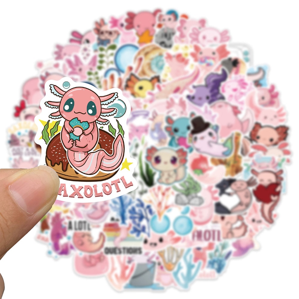 50/100pcs Cute Animal Axolotl Graffiti Stickers | Animal Cartoon Decals  Toy DIY