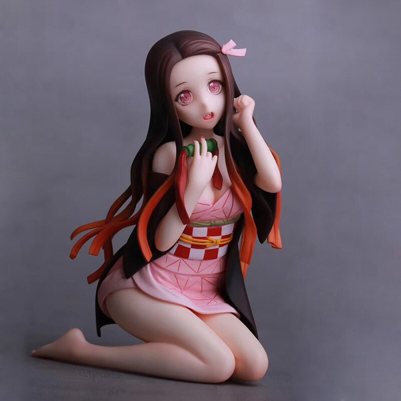 Demon Slayer Anime Figure Kamado Nezuko Sexy Girl PVC Action Figure Kneeling Version Nezuko Kamado Figurine Collection Toy Gift