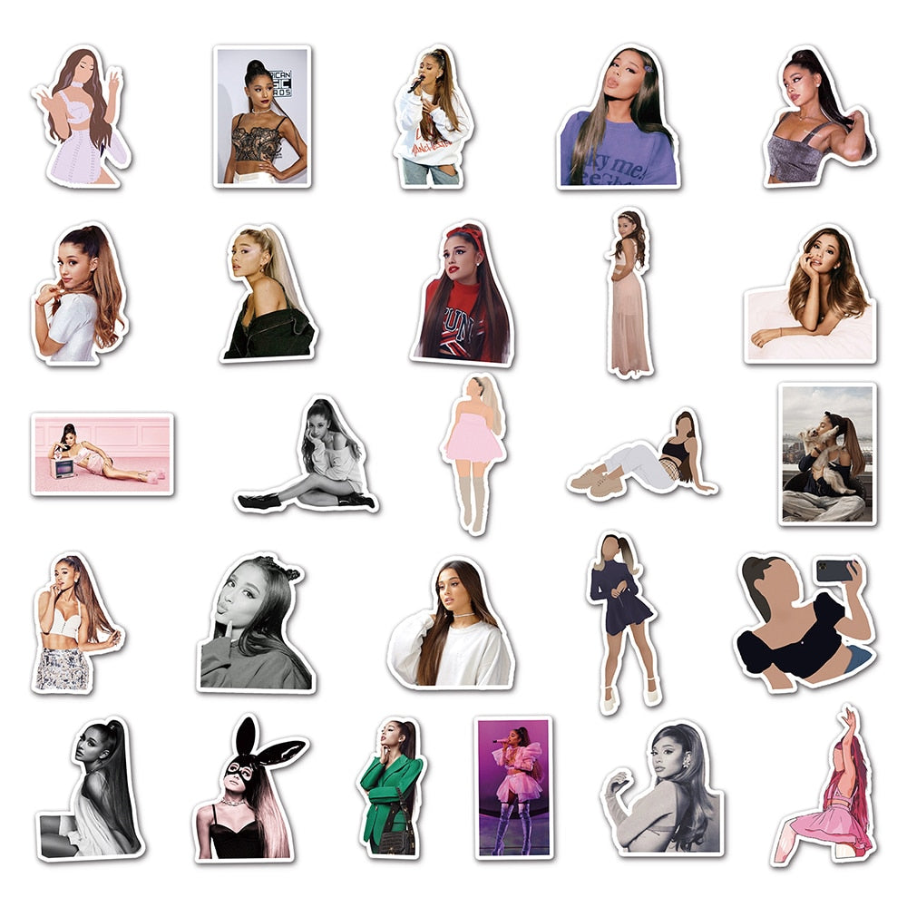 50 PCS Singer Ariana Grande Graffiti Stickers | For Travel Luggage Guitar Laptop Waterproof Sticker