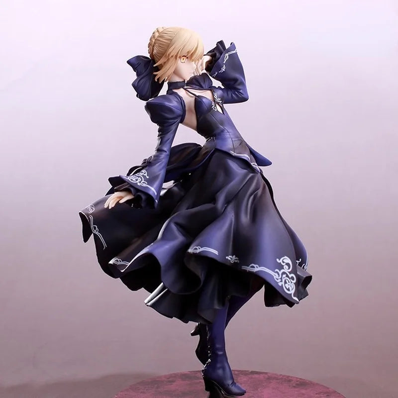 Figuras Anime Fate/stay Night Black Saber 24CM PVC Altria Pendragon Knight King Figurines Action Figure Model Toys Collectible