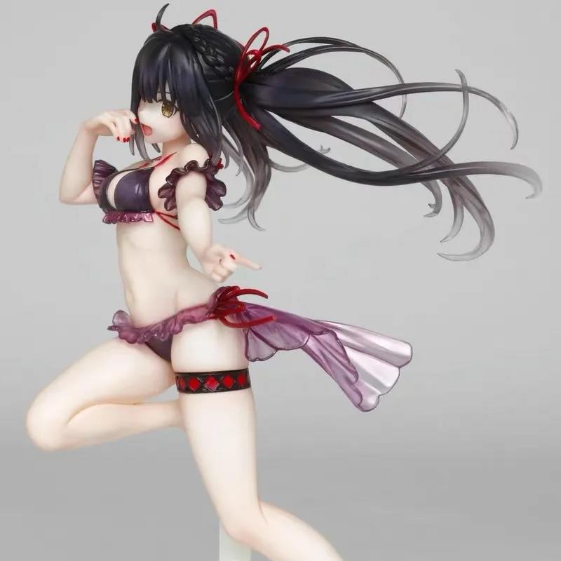 Anime DATE A LIVE Tokisaki Kurumi Action Figure Lovely Swimsuit Tokisaki Kurumi Figure Sexy Girls PVC Model Doll Chlidrens Gift