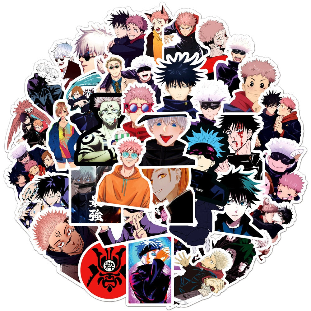 50/100PCS Anime Jujutsu Kaisen Stickers |For Car DIY Skateboard Motorcycle Laptop Guitar Cartoon Graffiti Decal Stickers