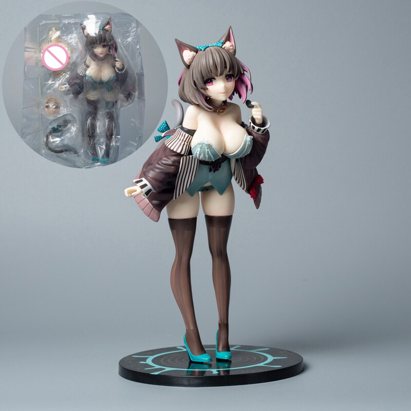 24cm Native Rocket Boy Mauve Anime Girl Figure Mauve Cat Girl Action Figure Japanese Anime Girl Collectible Model Doll Toys Gift