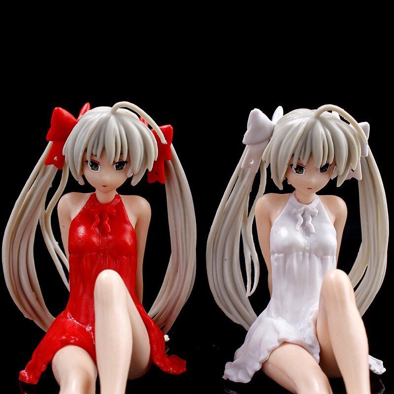 10cm Anime Yosuga No Sora Action Figure Kasugano Sora White Dress Sexy Girls Kasugano Dome Doll PVC Collectible Model Car Toy