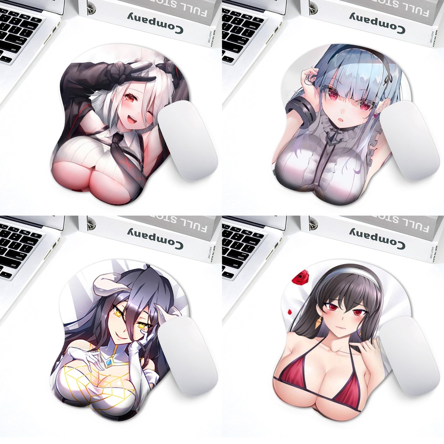 New version beauty animation 3d mouse pad wrist strap cartoon creative sexy mouse pad chest mouse pad package