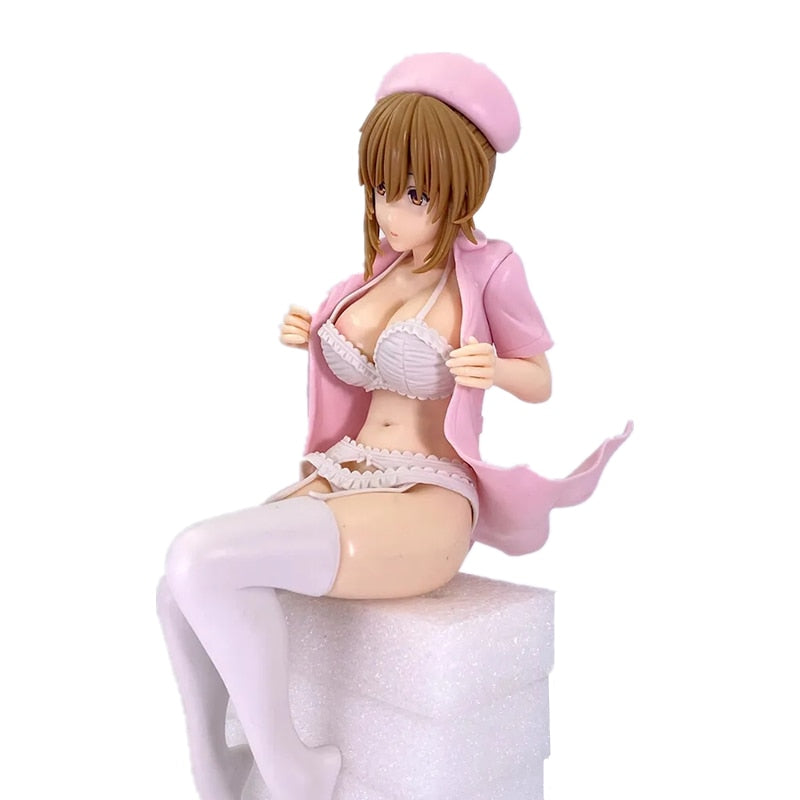 23cm Lechery Boku To Nurse No Kenshuu Nisshi Mio Akagi Action Figure Japanese Anime Sexy Girl Doll Figurine PVC Model Toys Gifts