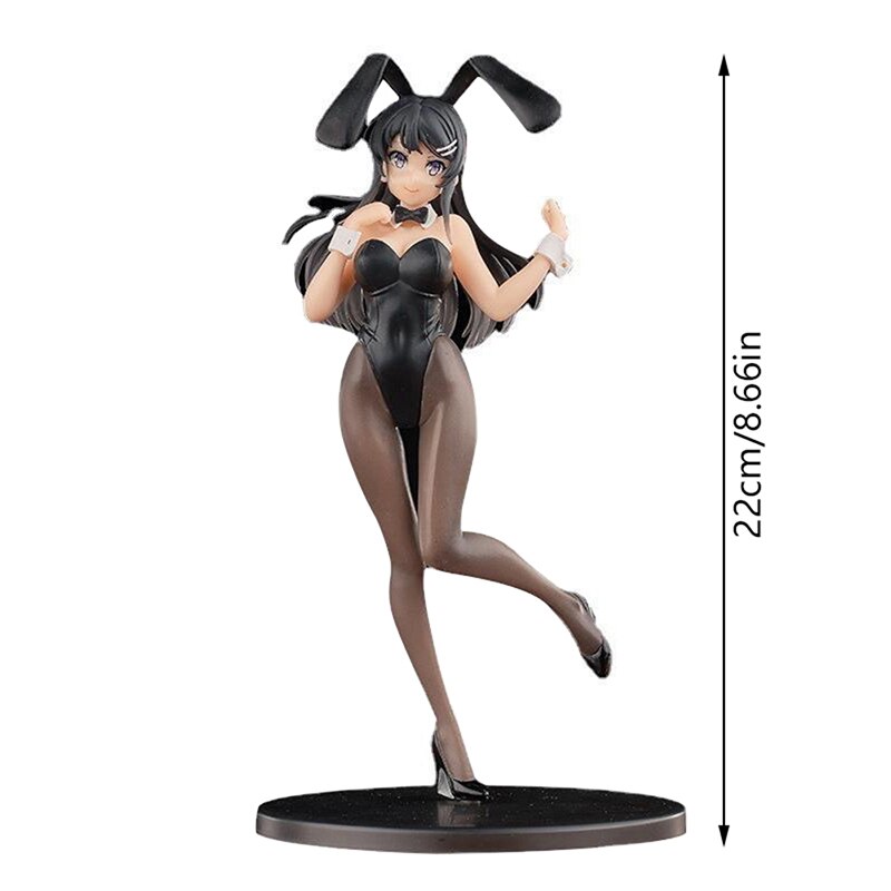 22cm Anime Rascal Does Not Dream Of Bunny Girl Senpai Action Figure Sakurajima Mai Silk Sexy Bunny Girl Collectible Model Toy