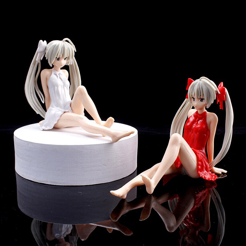 10cm Anime Yosuga No Sora Action Figure Kasugano Sora White Dress Sexy Girls Kasugano Dome Doll PVC Collectible Model Car Toy