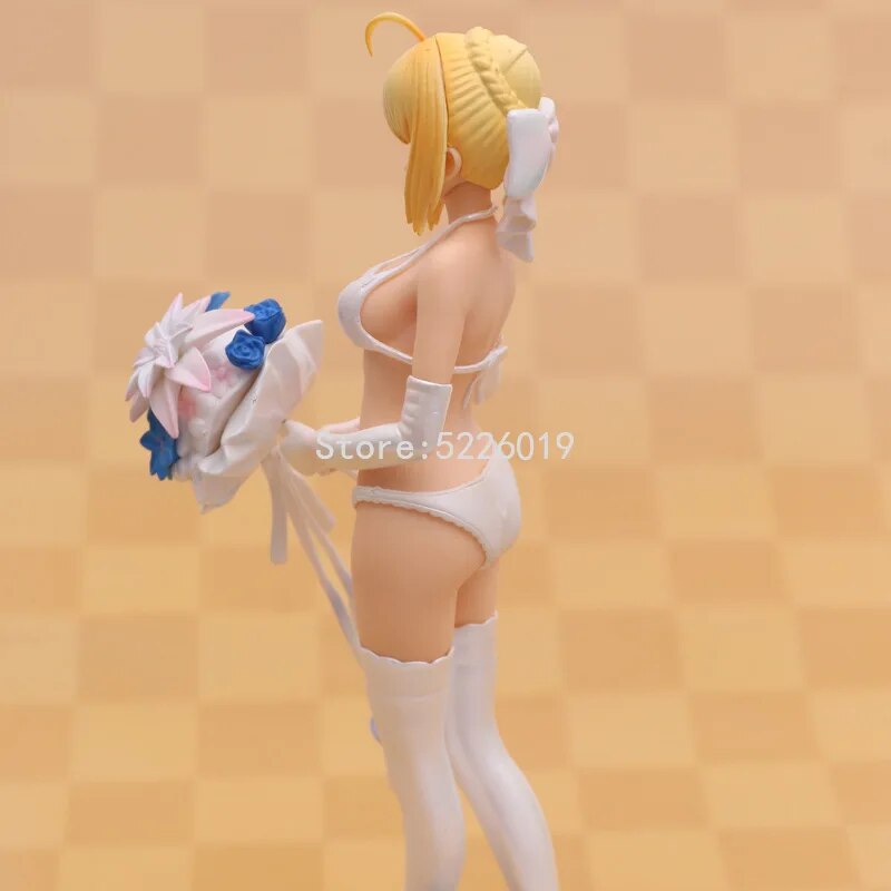 26cm Fate/Stay Night Anime Figure SABER 10th Royal Wedding Dress Ver. Action Figure Saber Bikini Sexy Anime Figurine Model Toys