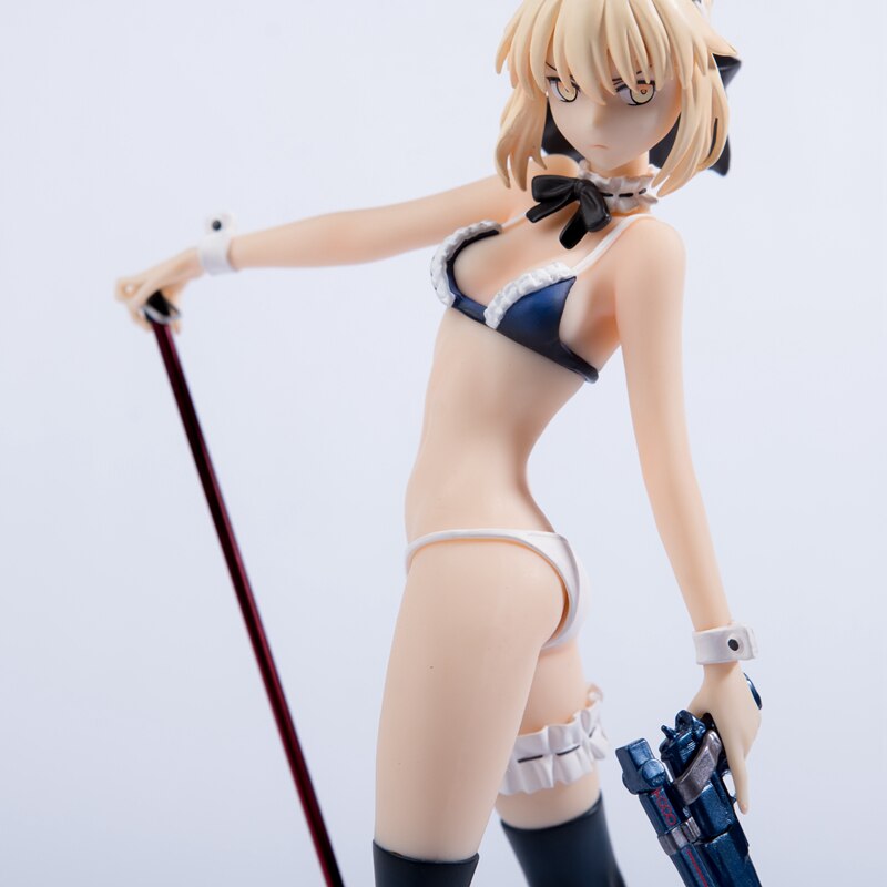 Fate/Grand Order Anime Figure Saber Altria Pendragon Swimwear Maid PVC Action Figure Toy Statue Model Toys Adult Collection Doll