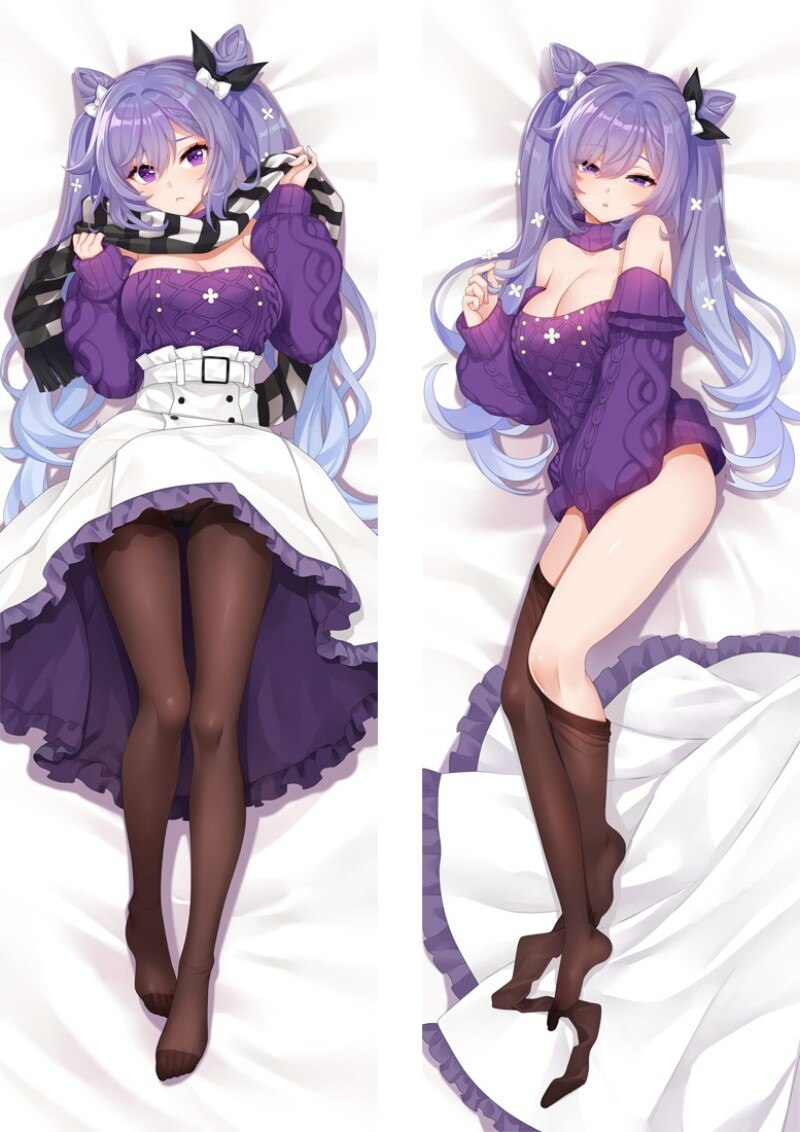 Dakimakura Anime Pillow Case Keqing Double-sided Print Of Life-size Body Pillowcase Gifts Can be Customized