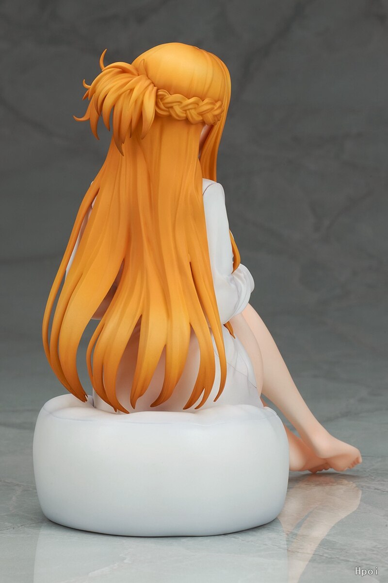 Anime Sword Art Online Yuuki Asuna Figure 16cm PVC Sexy Y-shirt Version Sitting Posture Model Toy Doll Collect Ornaments Gift