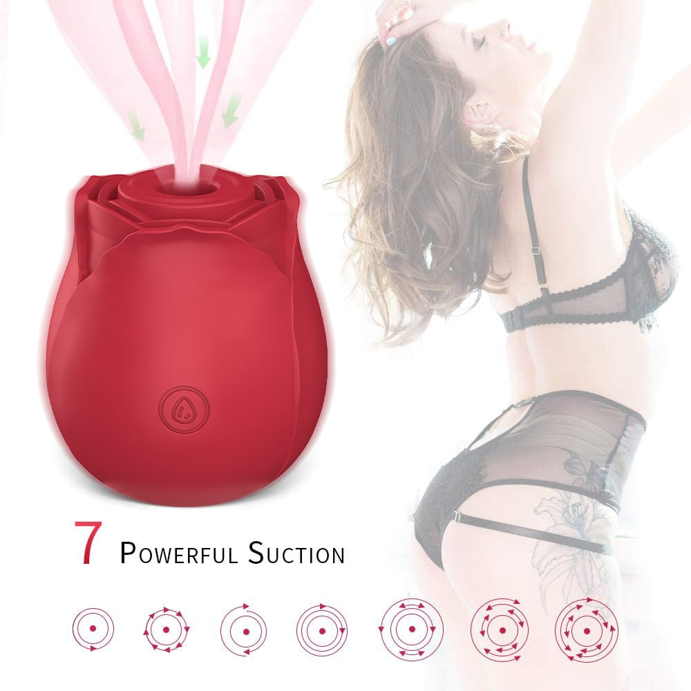 Rose Shape Vagina Sucking Vibrator for women | Intimate Good Nipple Sucker Oral Licking Clitoris Stimulation Powerful Sex Toys for Women