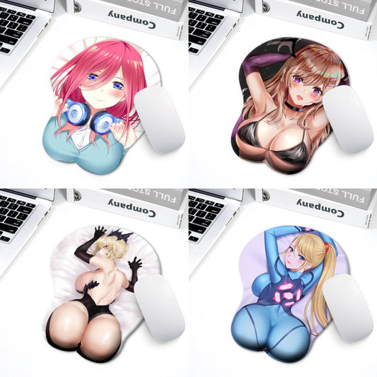 2022 Japanese animation 3D mouse pad Wrist strap Cartoon cute mouse pad Big chest mouse pad