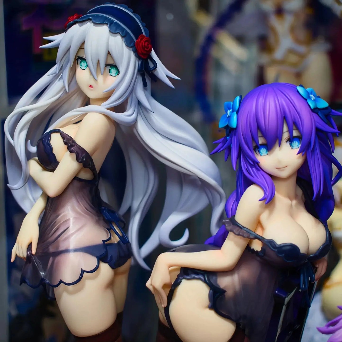 24cm NSFW Choujigen Game Neptune Black Heart Sexy Girl Baby Doll ver PVC Action Figure Toy Adult Collection Model Doll Gifts、