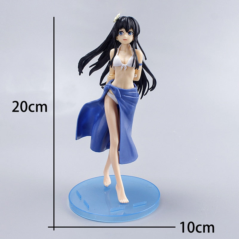 Anime My Teen Romantic Comedy Action Figure Yukinoshita Yukin Swimsuit Sexy Girl Car Decoration PVC Collect Model Dolls Toy Gift