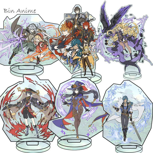 Hot Game Figure Genshin Impact Zhongli Diluc Venti Acrylic Stand Model Plate Desk Decor Standing Sign Klee Keqing Qiqi Fans Gift