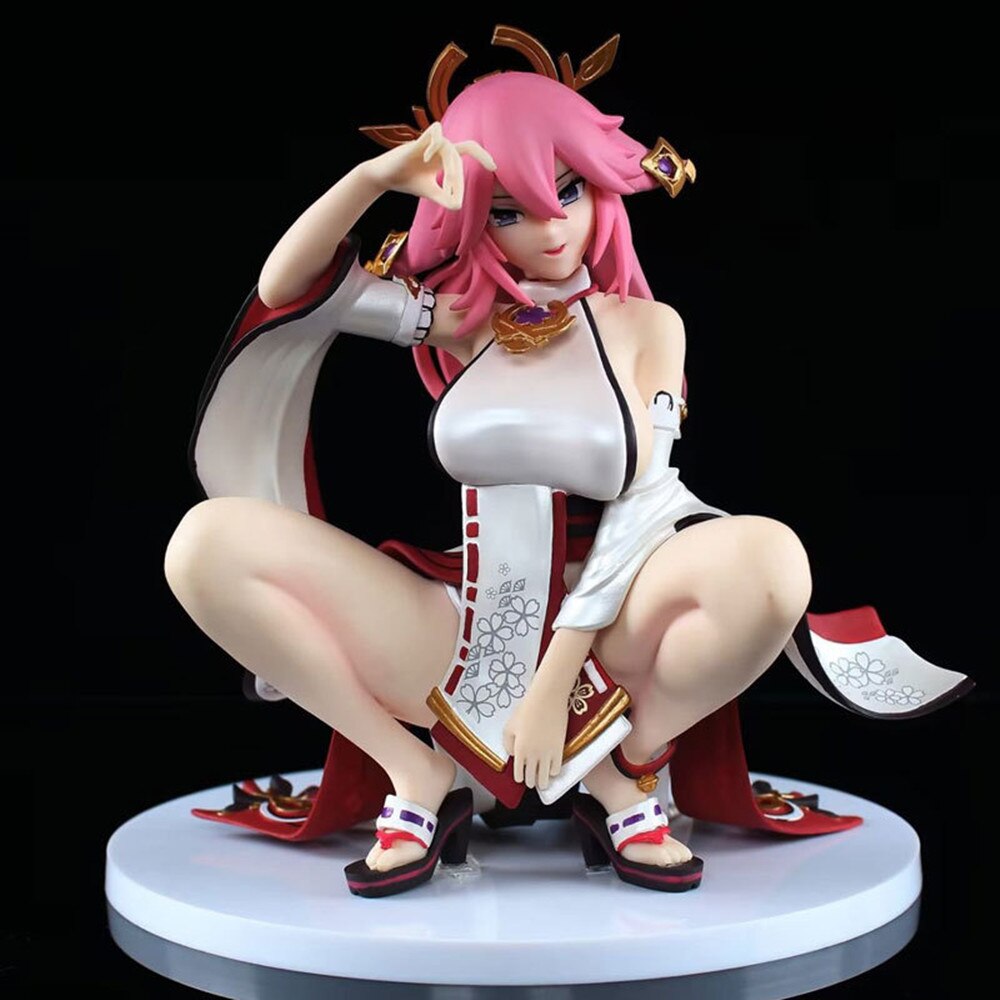 Genshin Impact Yae Miko Anime Figure 15cm Sexy Cute Action Figurine Pvc Statue Model Doll Collection Decoration Adult Toy Gifts