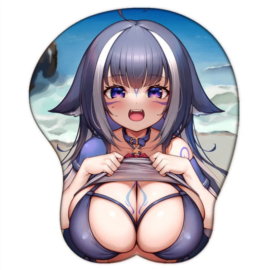 VTuber Hololive Gaming Kawaii Girl Gamer 3D Silica Gel Wrist Rest Sexy Boobs Mousepad Desks Oppai Mat Pad