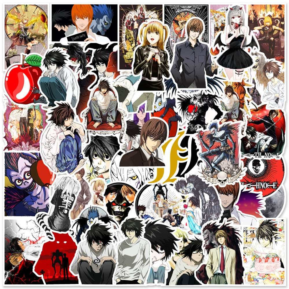 50pcs Anime DEATH NOTE Graffiti Stickers | For Laptop Luggage Motorcycle Skateboard Decal Stickers