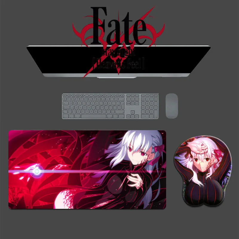 Fate/Stay Night Matou Sakura 3D Chest Mouse Pad Big Anime Cute Manga MousePad with Wrist Rest Oppai XXL Large Gaming Desk Mat