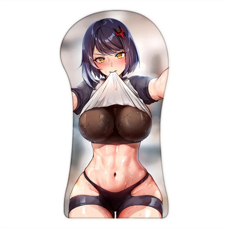 2022 New 3D Mouse Pad Gaming Genshin Impact Ganyu Mouse Pad Three-dimensional Wrist Rest Gamer Desktop Mousepad Boobs Ass Pad