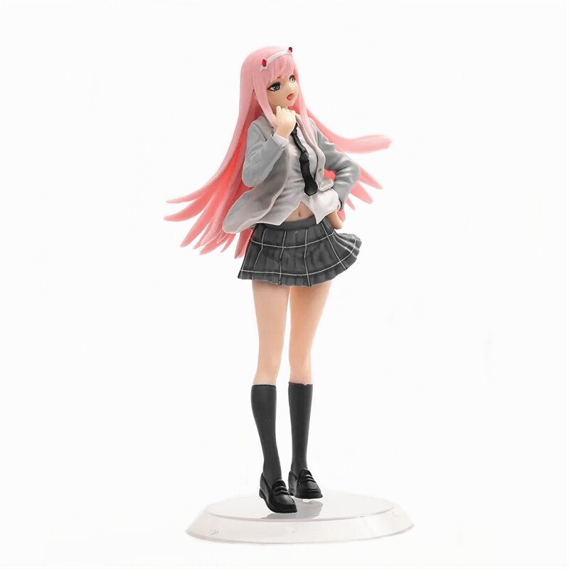 18cm DARLING in the FRANXX 02 Anime Sexy Girls Figure School Uniform Zero Two Action Figure Adult Colletible PVC Model Toys Gift