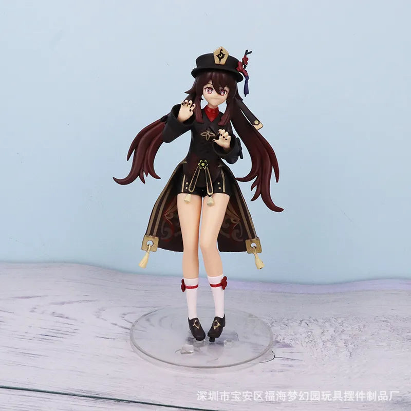 Genshin Impact Hutao Figure Stands 18cm Height Game Decoration PVC Model Dolls High Quality
