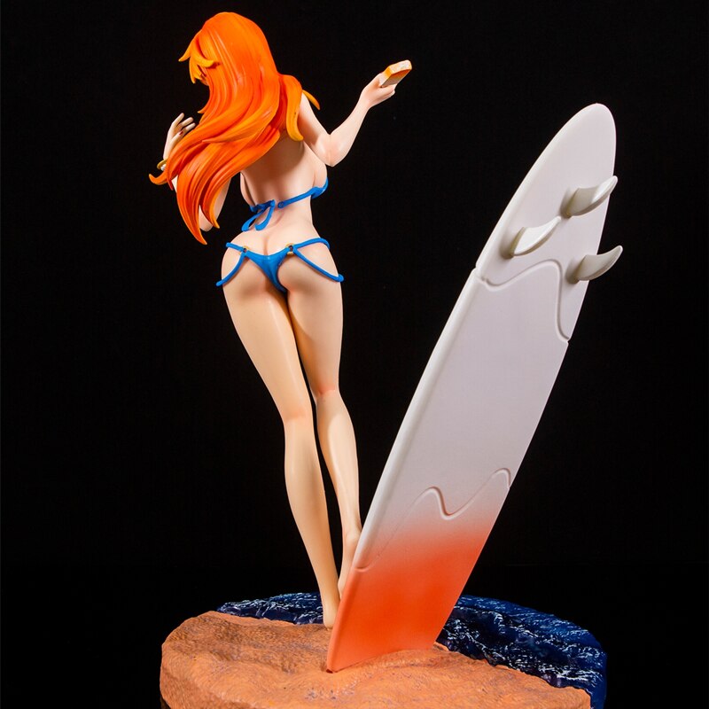 30cm One Piece Nami Figure Anime Figures Swimsuit Sexy Beach Surf Bikini Girl Action Figurine PVC Model Collection Statue Gift