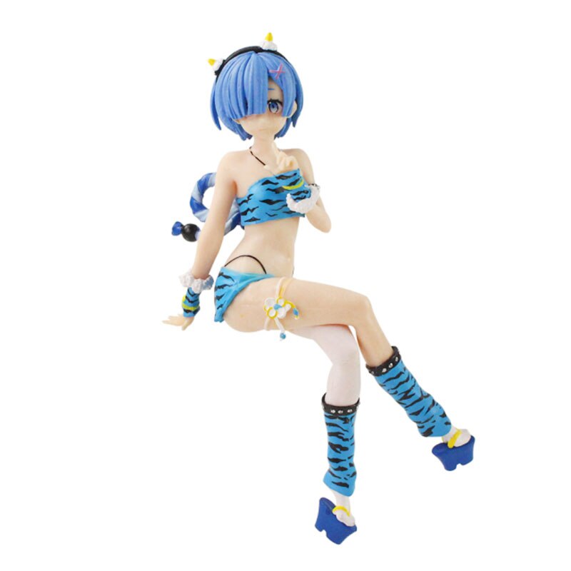 16CM Rem Ram Figure Anime RE: Zero-Starting Life in Another World Sexy Leopard Print Clothes Model Dolls Toy Girls Gift Collect