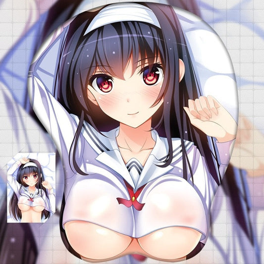 Saenai Heroine Kasumigaoka Utaha 3D Hand Wrist Rest Mouse Pad Mousepad Silicone Breast Oppai Soft Gaming Mouse Mat Office Work